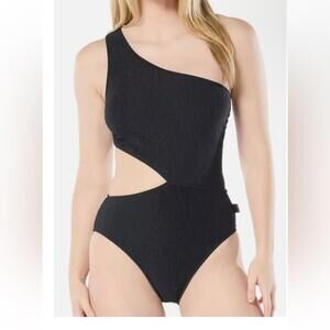 MICHAEL Michael Kors Black Asymmetrical One-Piece Swimsuit